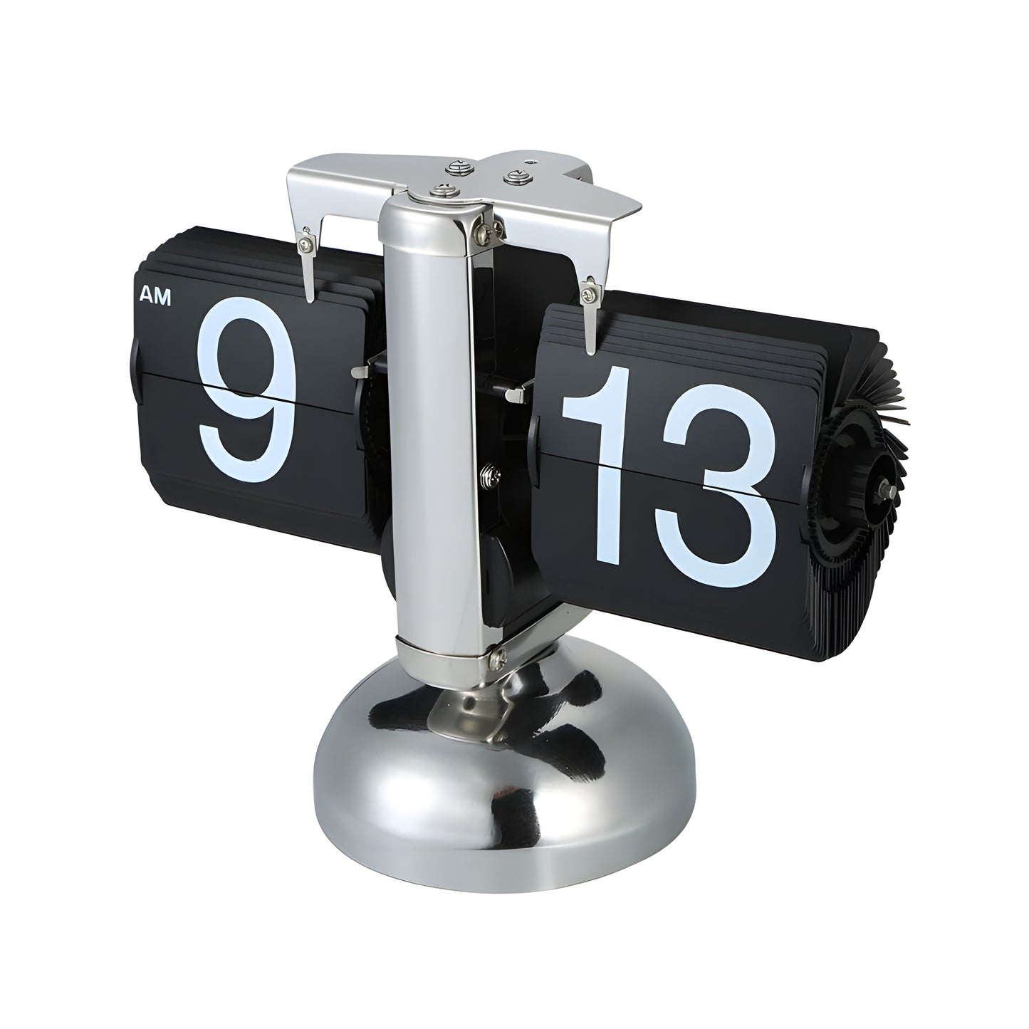 Retro Flip Desk Clock – Black/White Quartz